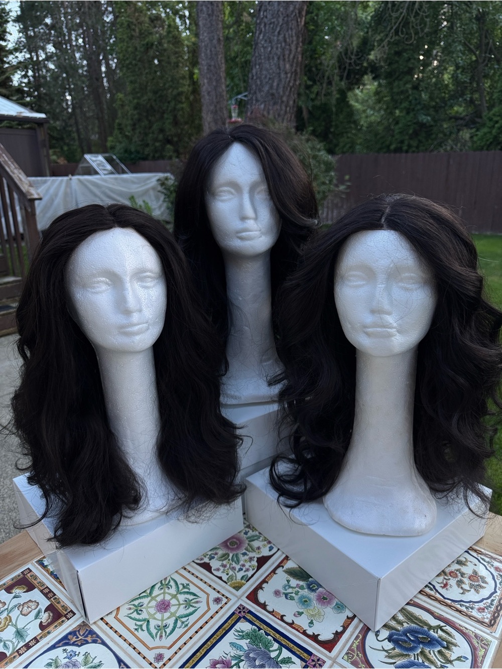 Lot 3 Dark Brown Synthetic Women's Long Wavy Wig - Versatile Styling